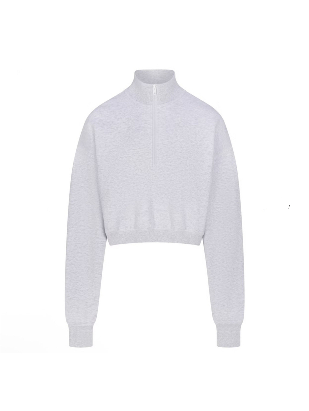 Skims cotton fleece cropped half zip